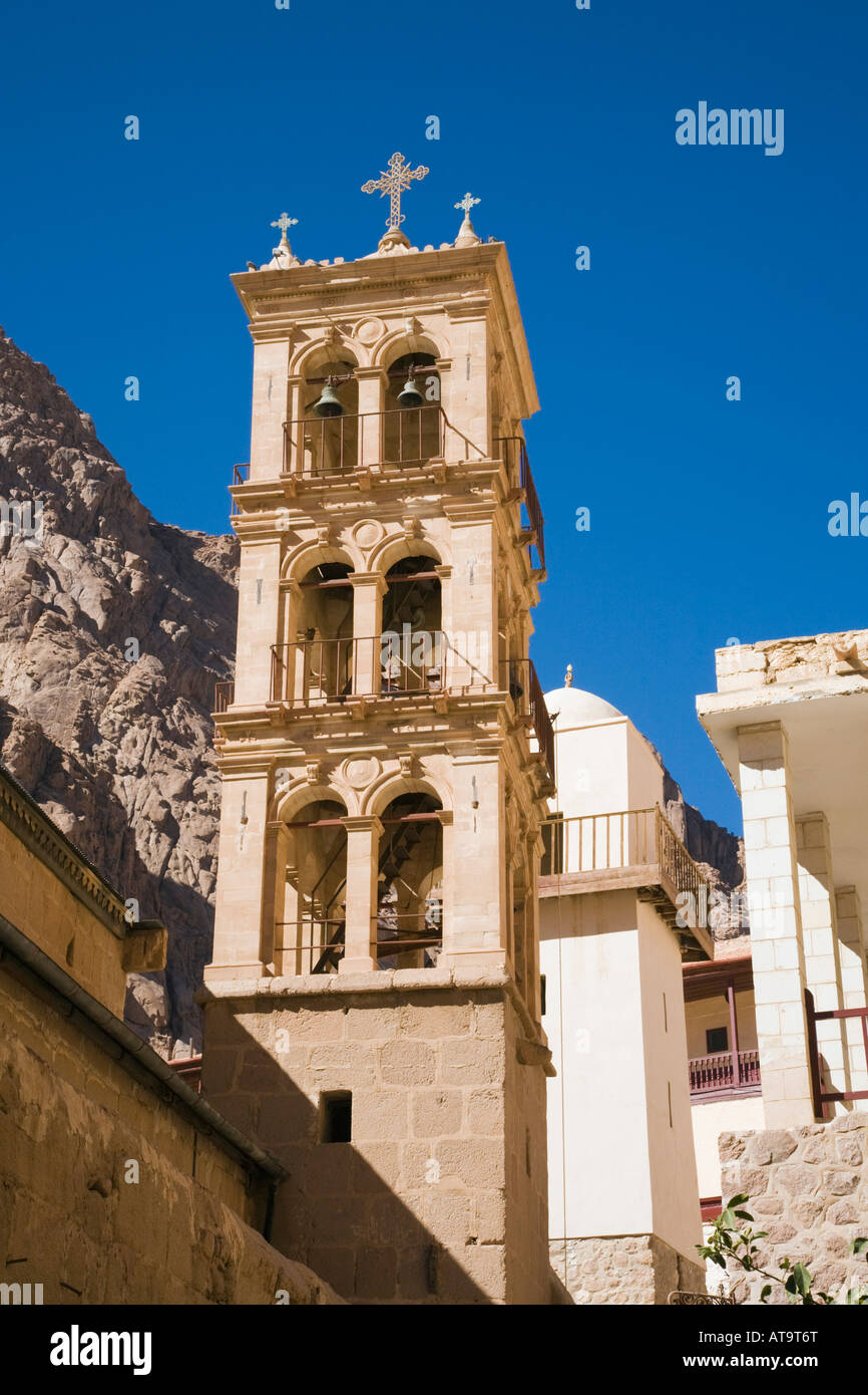 Kirche der Verklärung Glockenturm im 6. Jahrhundert St. Catherines Kloster St. Katherine Halbinsel Sinai Ägypten Stockfoto