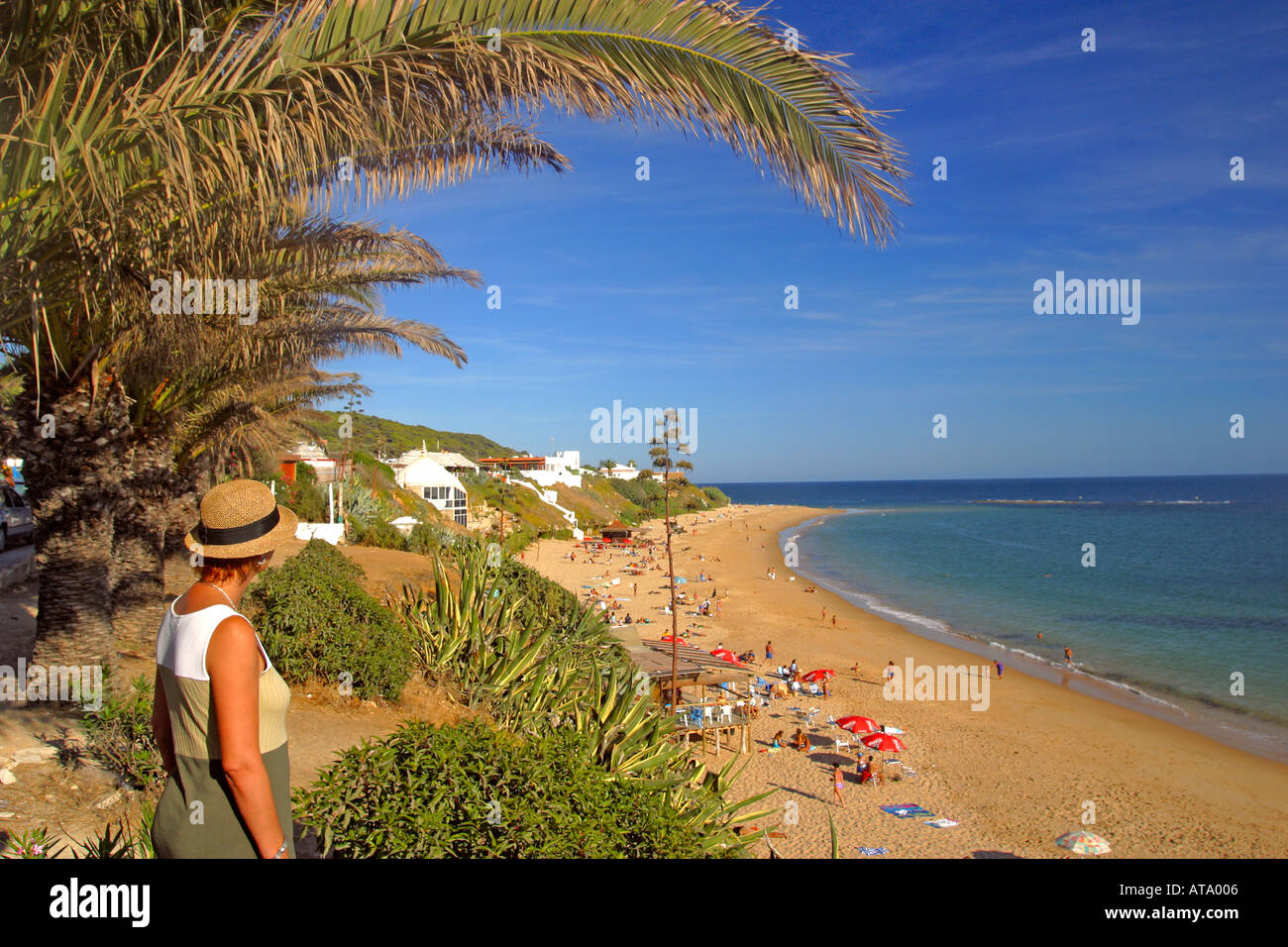 Strand Costa De La Luz Los Canos de Meca Stockfoto