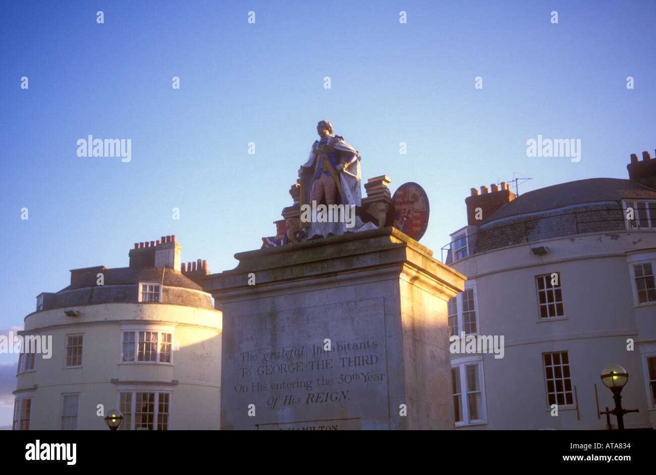 Denkmal für König George III auf Weymouth Strandpromenade Dorset-England Stockfoto