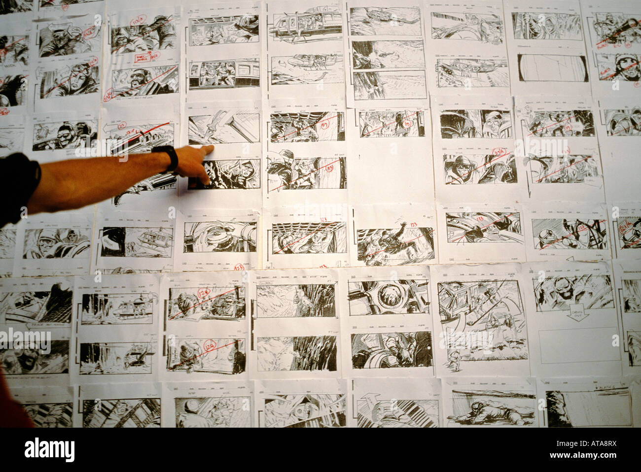 Storyboard für einen Film, in der Nähe von Queenstown Neuseeland gefilmt Stockfoto