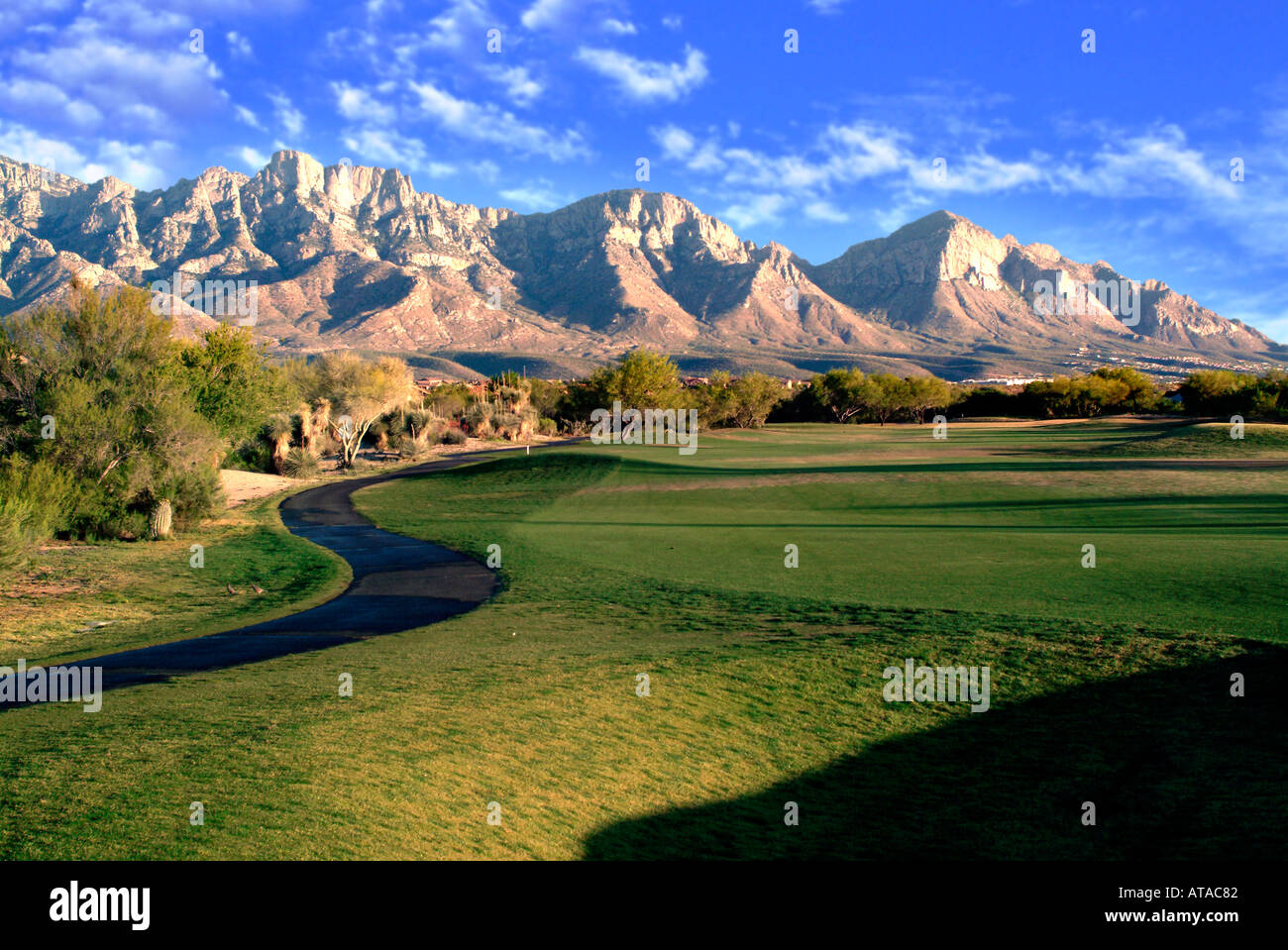 Landschaftsbild eines Golfplatzes Stockfoto