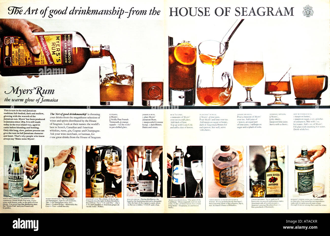 Haus des Seagram trinkt Magazin Werbung Dezember 1966 nur zu redaktionellen Zwecken Stockfoto