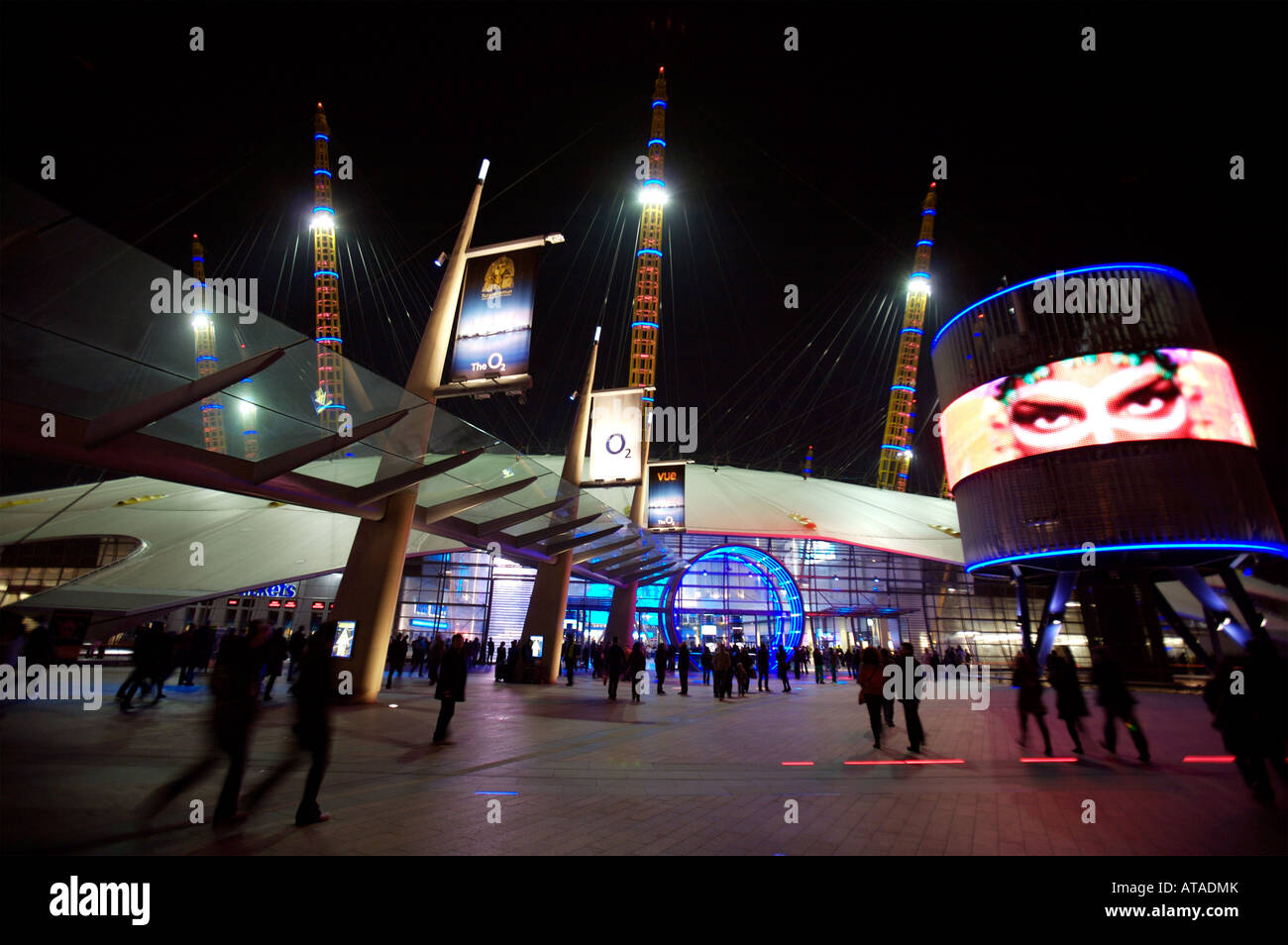 Die O2 Arena ist ein beliebter Treffpunkt in London Stockfoto