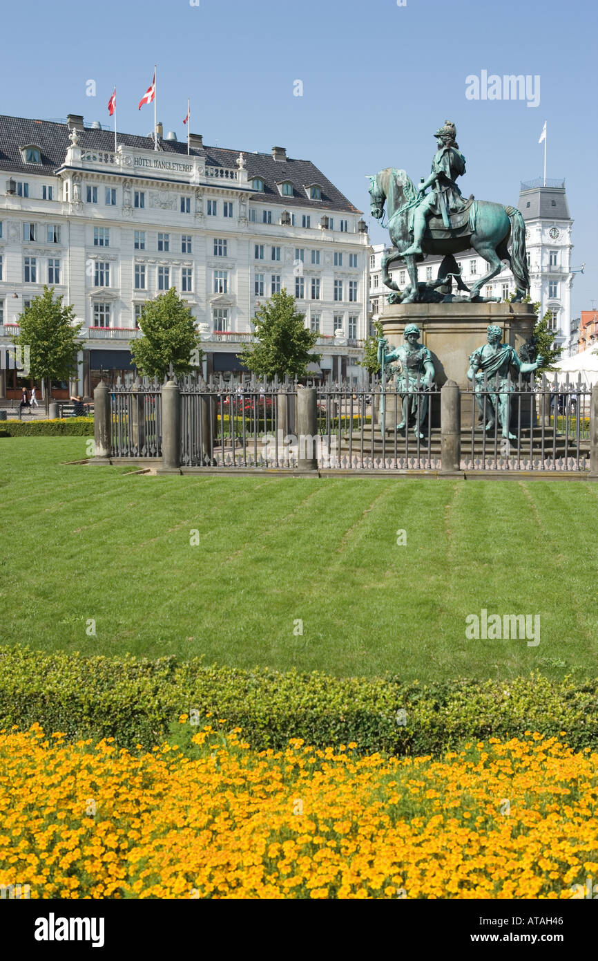 Kopenhagen Dänemark Kongens Nytorv The Kings neue Square Statue von König Christian V bekannt als The Horse Stockfoto