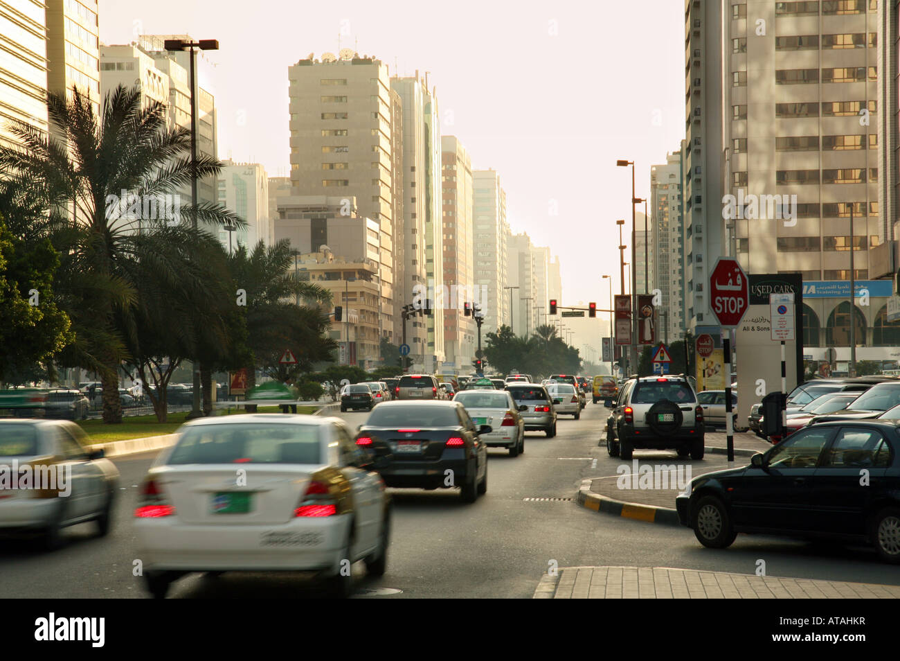 Rush Hour, Stadt Abu Dhabi, Vereinigte Arabische Emirate Stockfoto