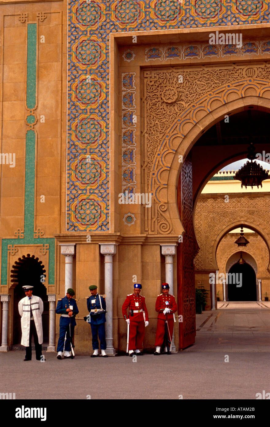 Wachen, Königspalast, Stadt Rabat, Marokko Stockfoto