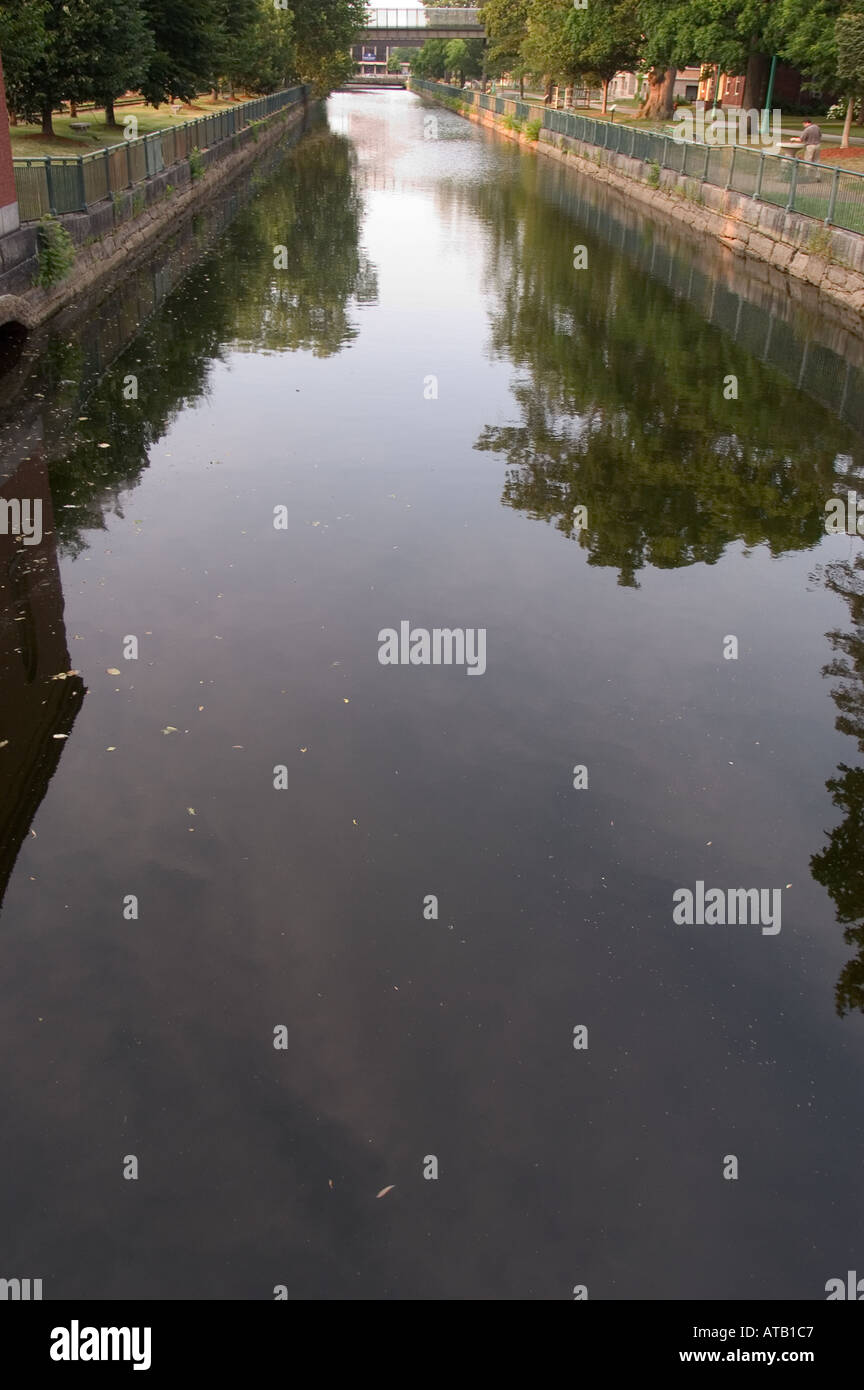 Kanal ist Teil des Lowell nationaler historischer Park Massachusetts der Vereinigten Staaten Stockfoto