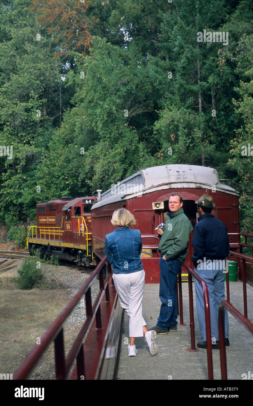 Die Skunk Train Willits Mendocino County Kalifornien Stockfoto