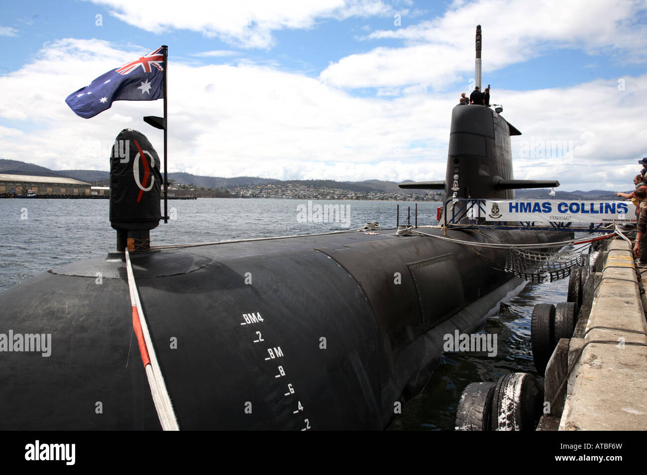 Collins-Klasse u-Boot angedockt in Hobart während einer lokalen Regatta Tasmanien Australien Stockfoto