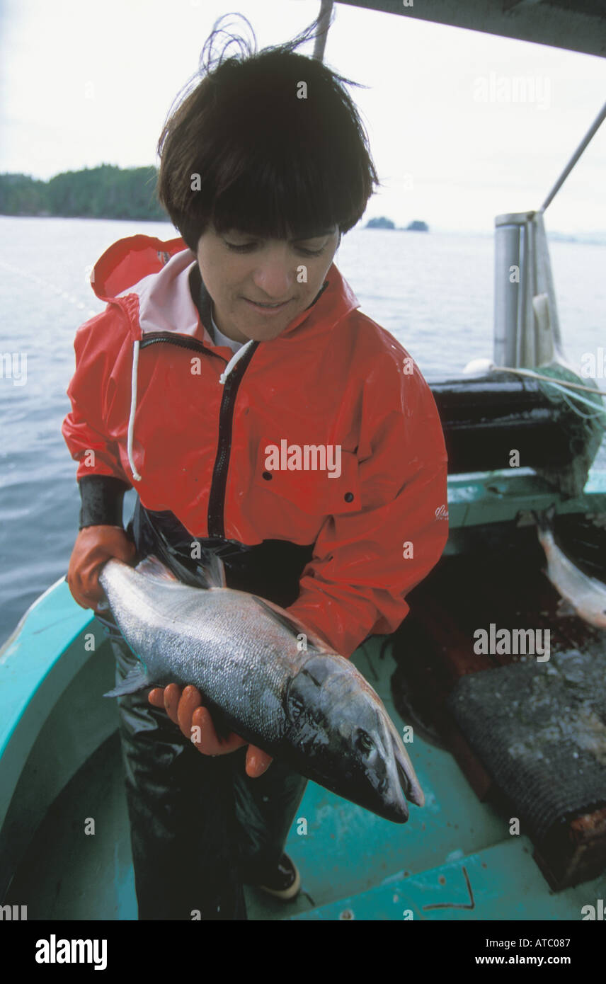 USA Alaska Sitka Fischer Holding Lachs Herr verfügbar Stockfoto