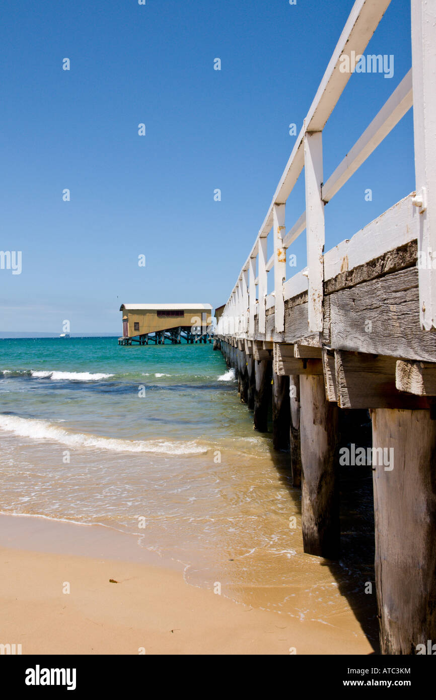 Die Pier in Queenscliff Victoria Australien. Stockfoto