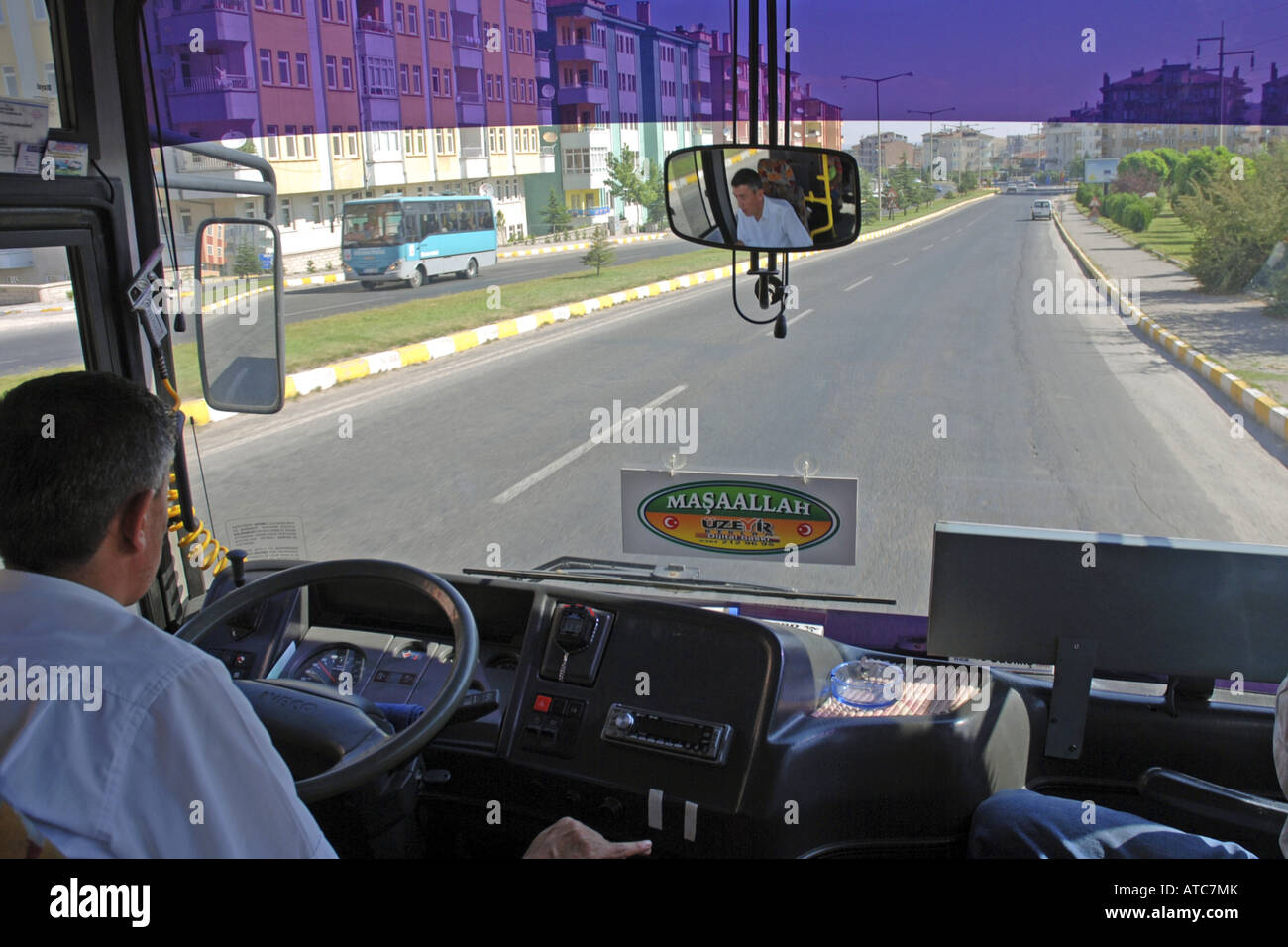öffentliche Verkehrsmittel: Taxi Fahrer, Türkei, Kappadokien, Nevsehir teilen Stockfoto