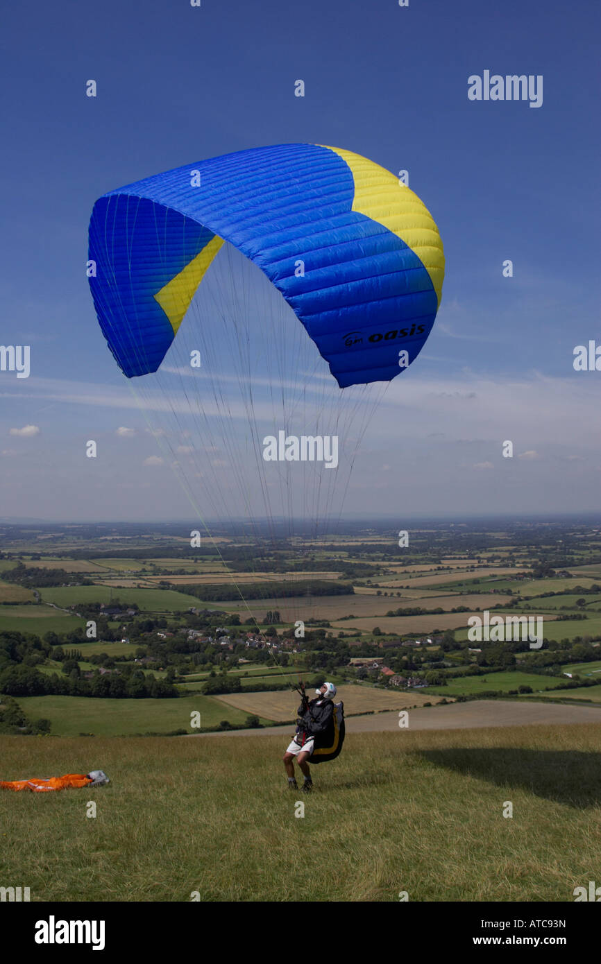 Parasailing, Devils Dyke, Brighton, Sussex, England Stockfoto