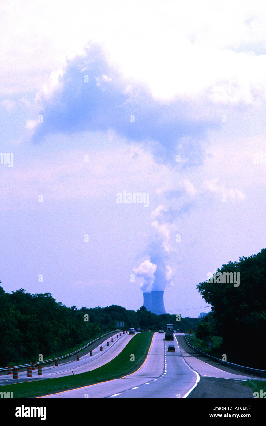 Limerick Atomkraftwerk von Autobahn 422 Pennsylvania gesehen Stockfoto