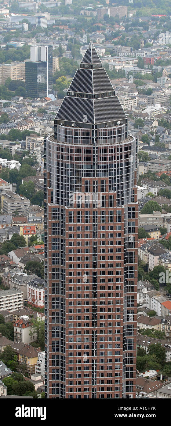 Messeturm in Frankfurt am Main, Deutschland Stockfoto
