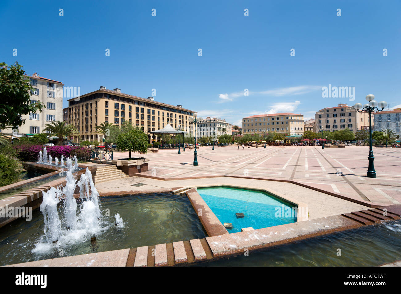 Place de Gaulle (Hauptplatz) in der Stadtzentrum, Ajaccio, Korsika, Frankreich Stockfoto
