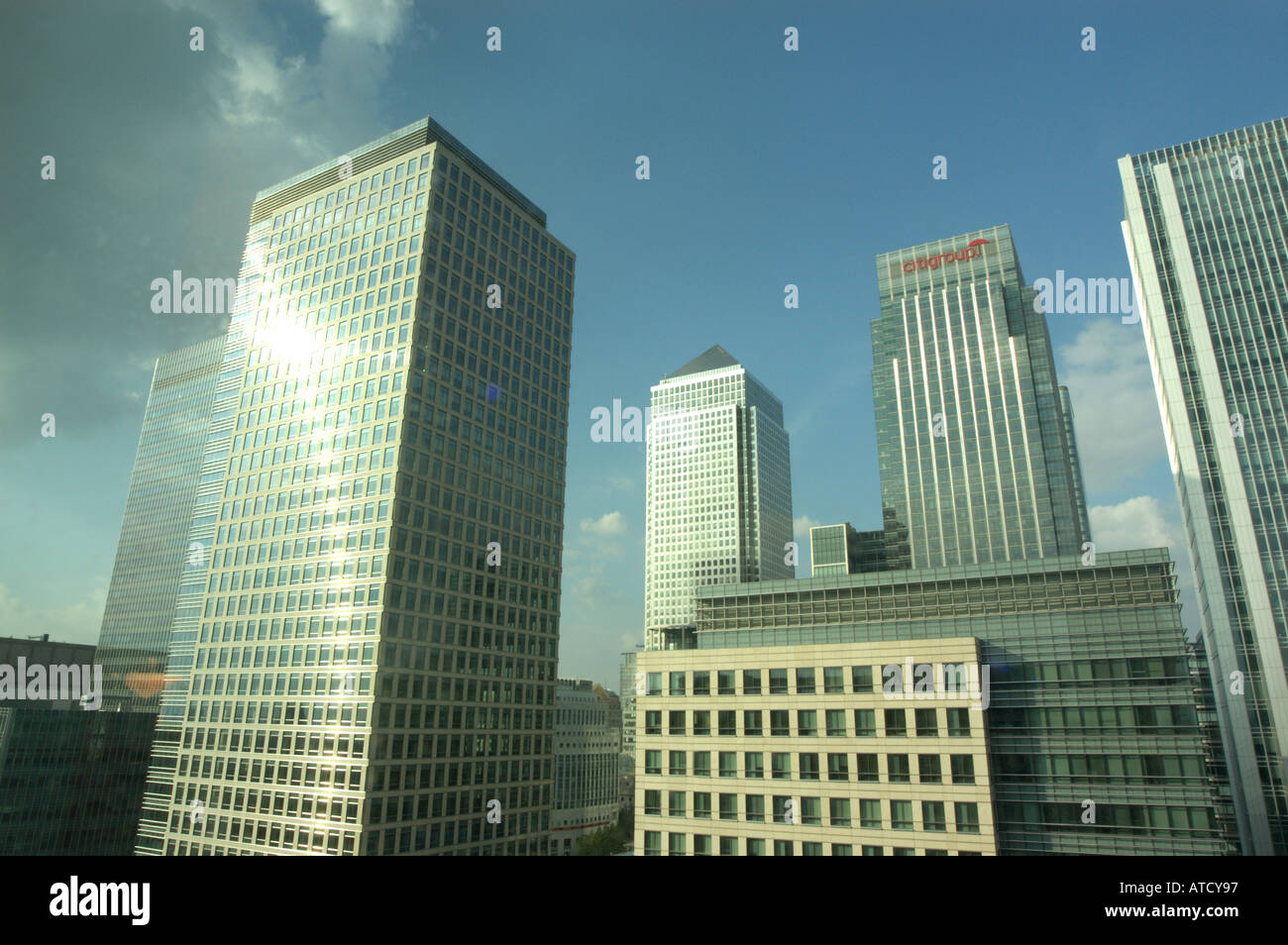 Eine Ansicht von Canary Wharf in London, Großbritannien Stockfoto