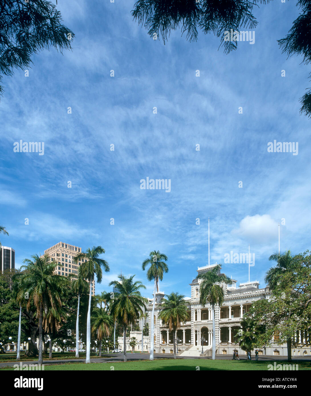 Iolani Palast, Honolulu, Oahu, Hawaii, USA Stockfoto