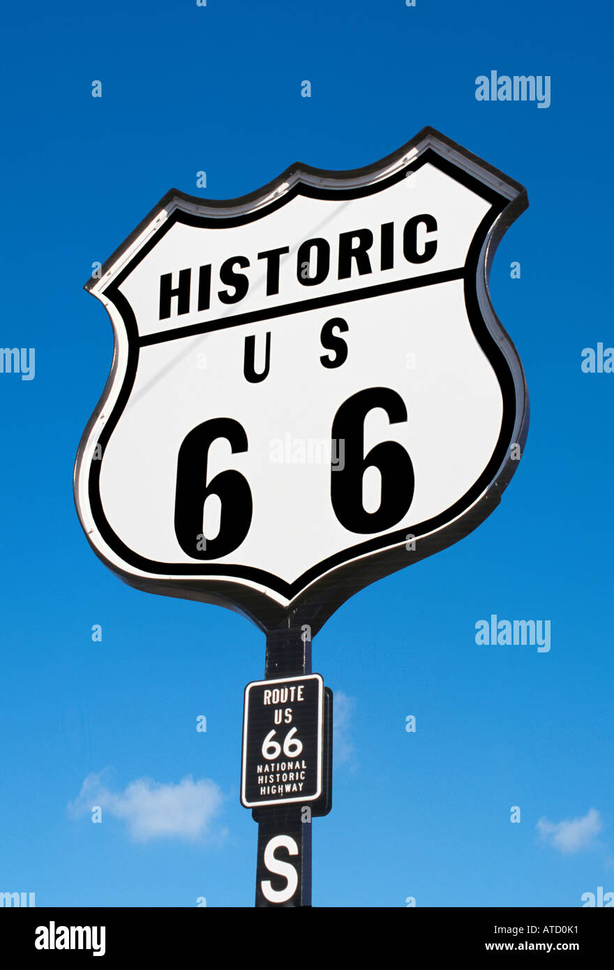 Route 66 Schild Springfield Illinois USA Stockfoto