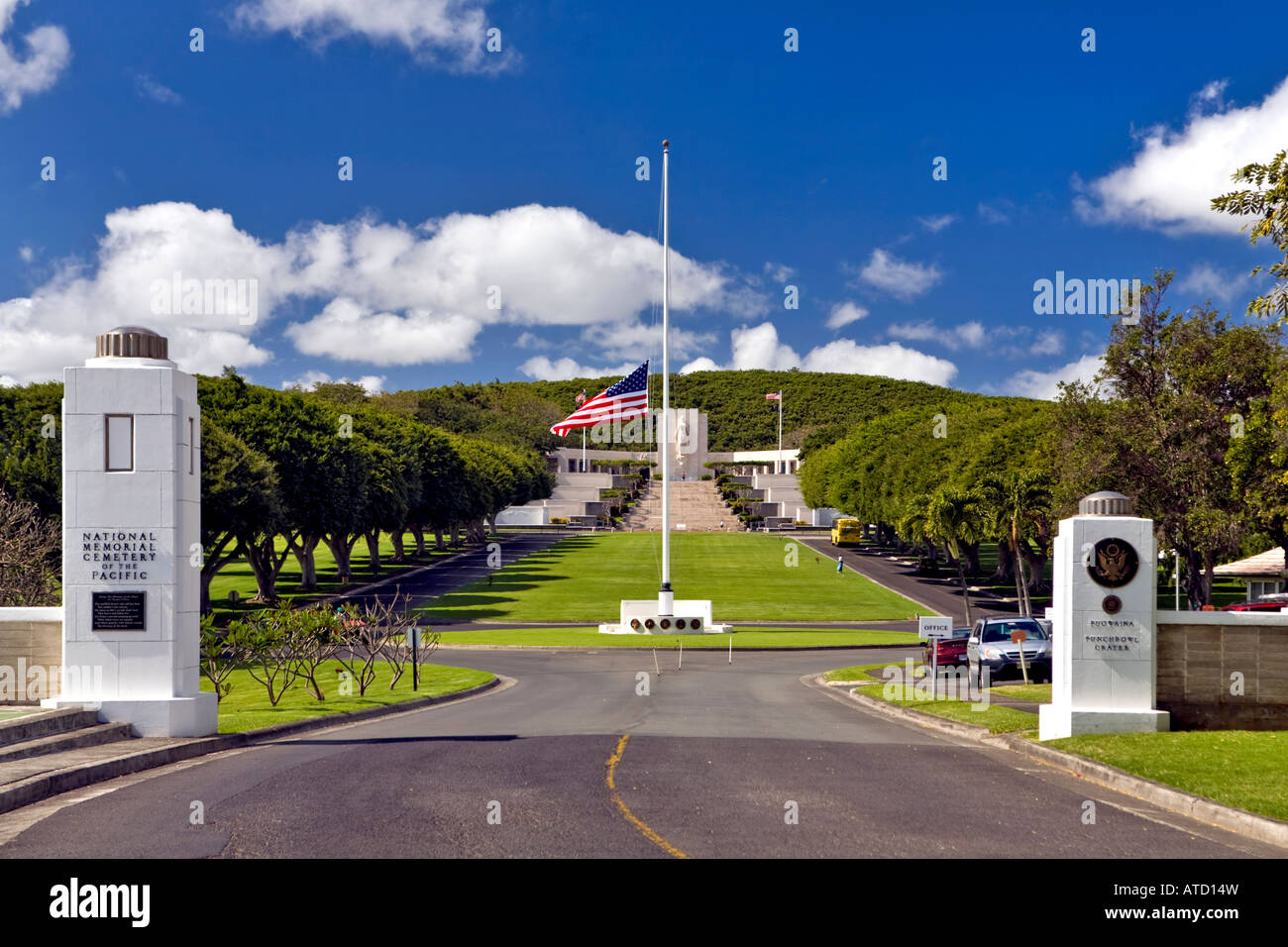 National Memorial Cemetery of Pacific Eingang Stockfoto