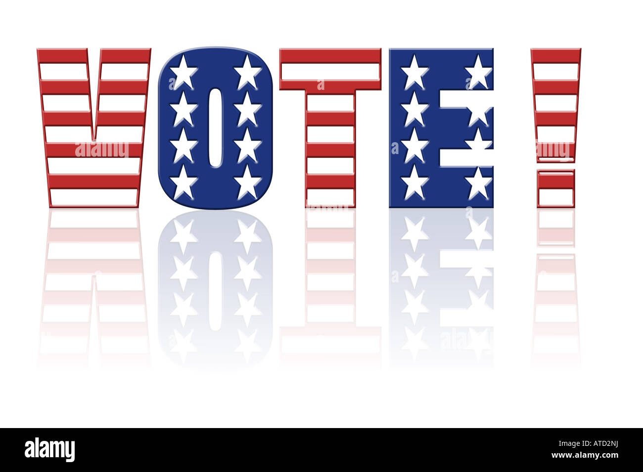 Sterne und Streifen Stimmen Wort - US-Wahl-Konzept Stockfoto