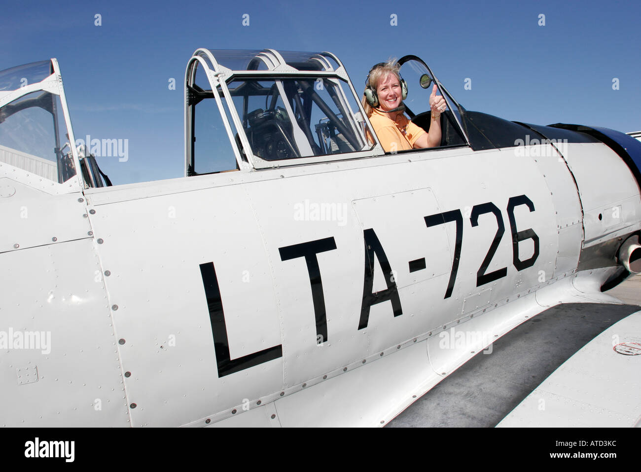 Valparaiso Indiana, Porter County Municipal Airport, Indiana Aviation Museum, Geschichte, 1952 UM 6G Uhr Texan, Frau weibliche Frauen, Pilot, IN061007075 Stockfoto