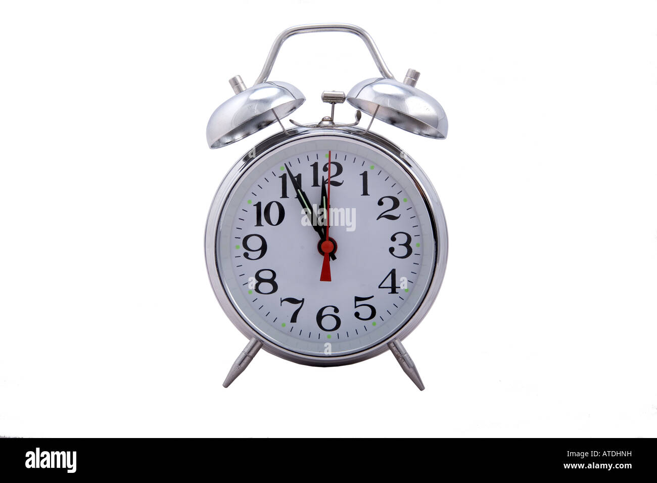 Wecker zeigt 11:55 Stockfoto