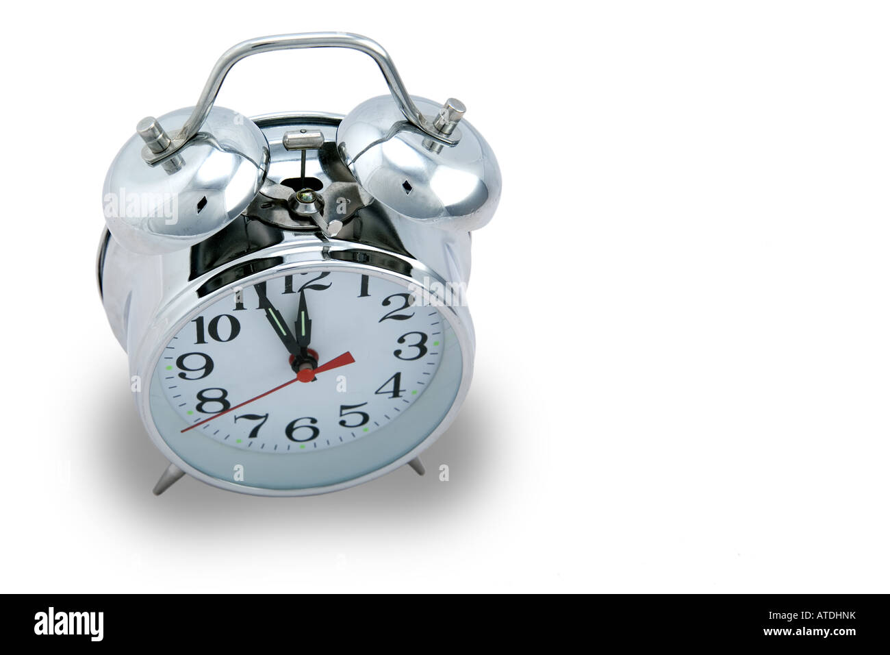 Wecker zeigt 11:55 Stockfoto