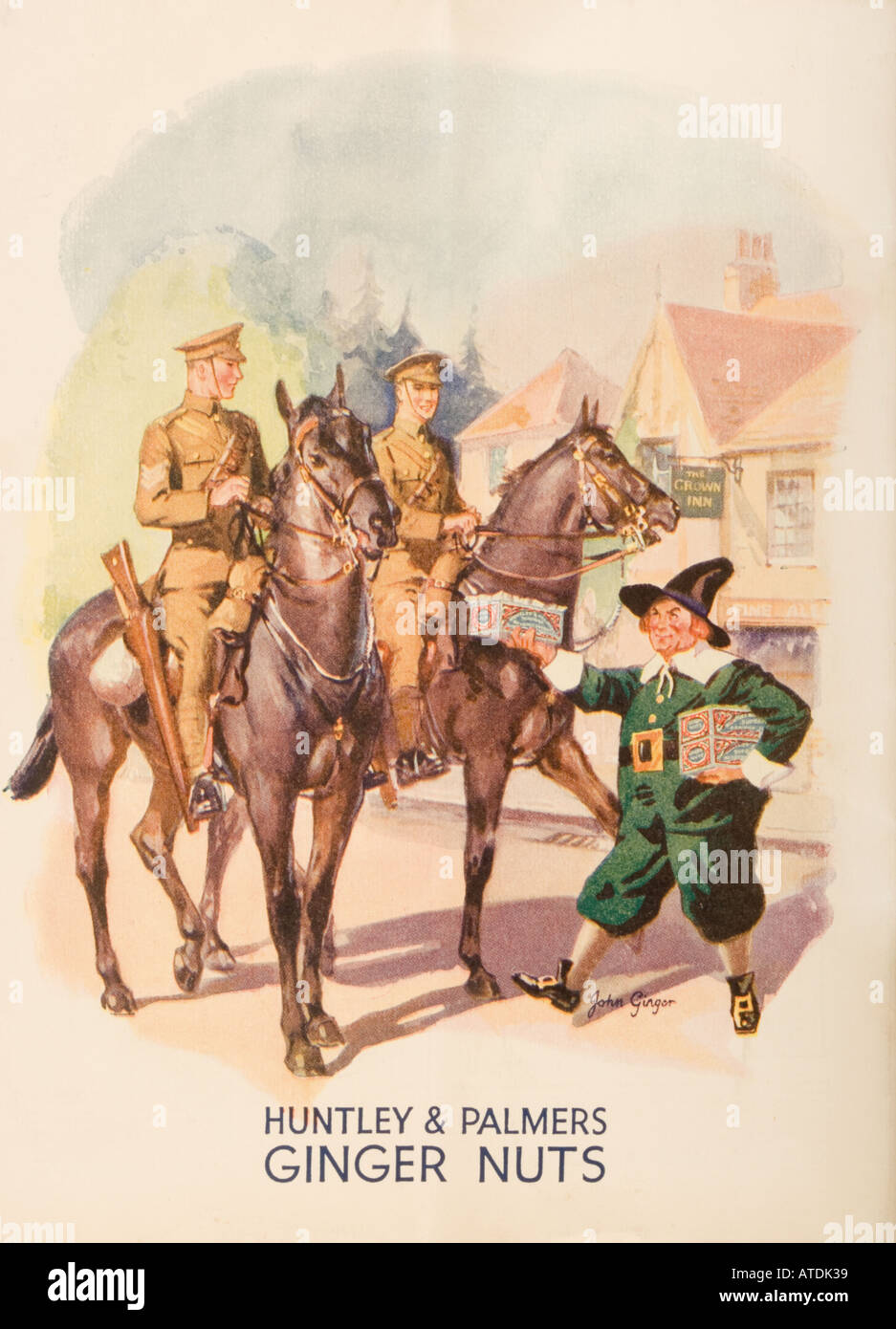 Werbung für Huntley Palmers Ingwer Nuss-Kekse von 1935 Stockfoto