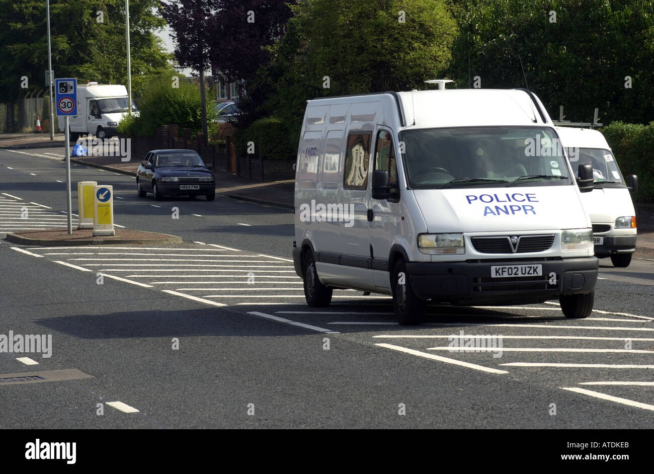 Automatische ANPR Nummer Platte Anerkennung Polizeifahrzeug am arbeiten UK. Foto von Ian Miles. 07870 597313 Stockfoto