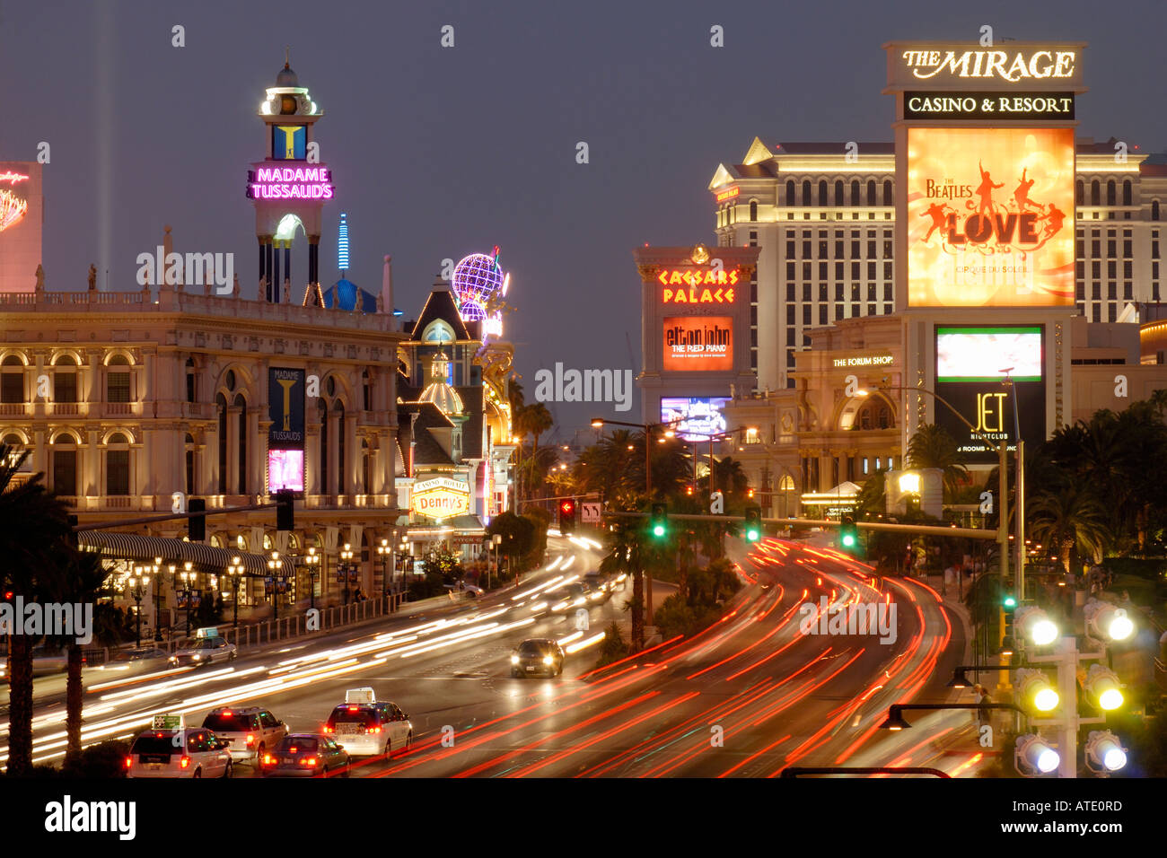 Las Vegas Boulevard nachts Nevada USA Stockfoto