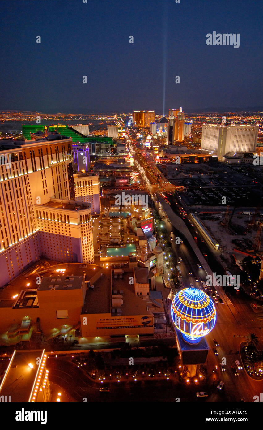 Luftaufnahme des Las Vegas Strip Las Vegas Nevada, USA Stockfoto
