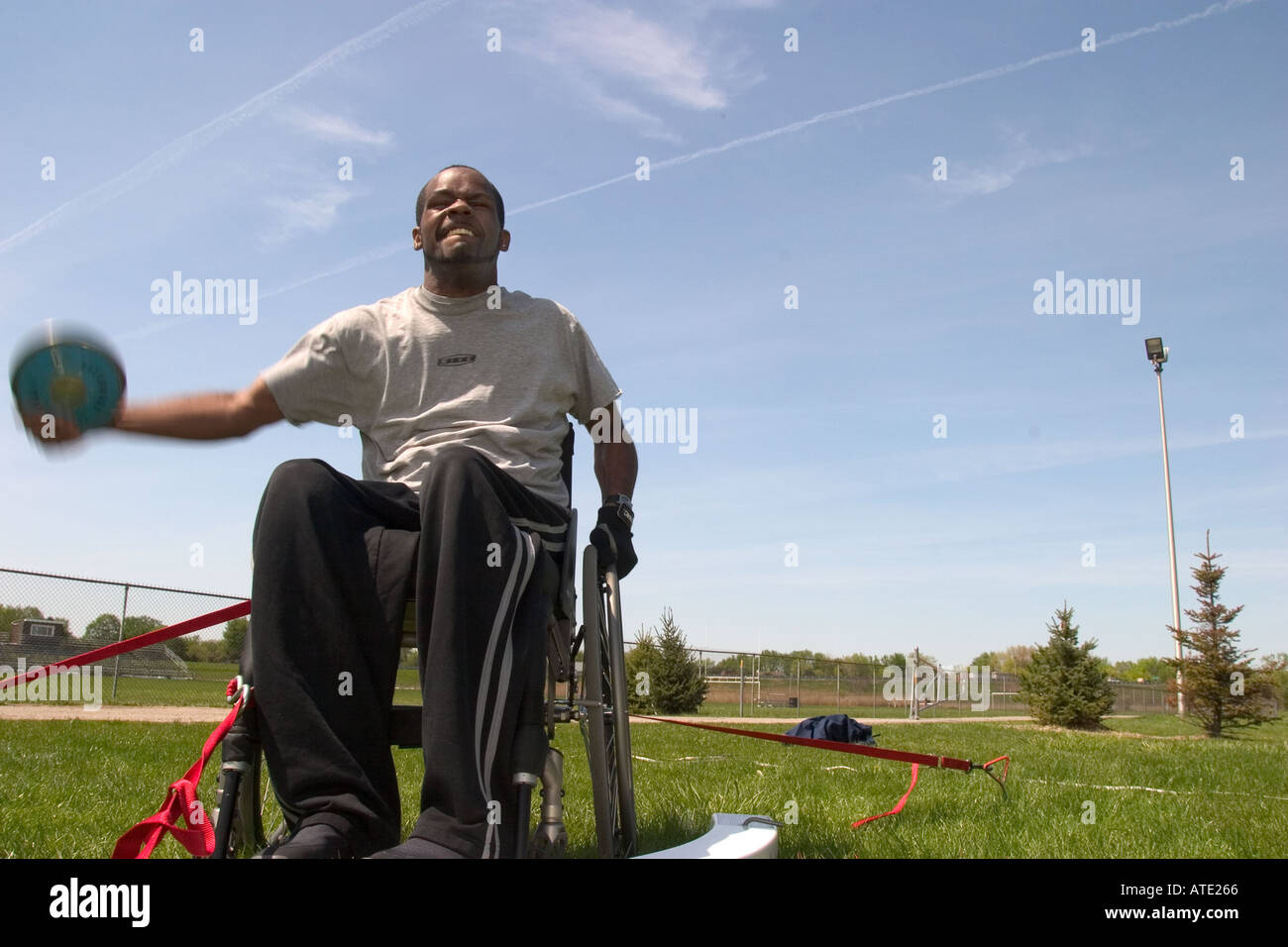 Teilnehmer an der Michigan-Rollstuhl-Spiele Stockfoto