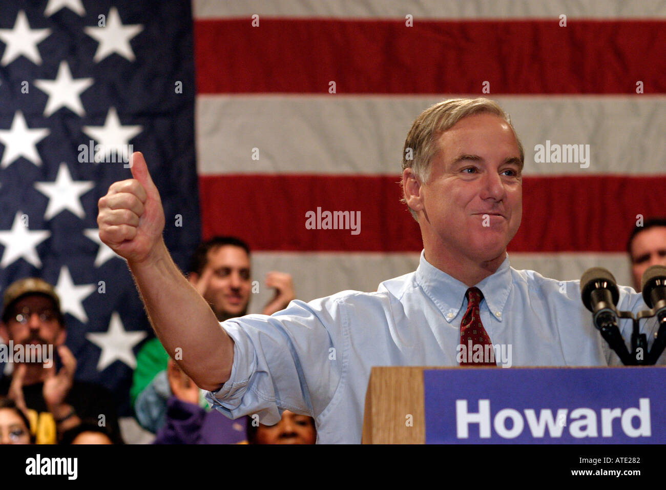 Howard Dean Werbetätigkeit für die Präsidentschaftskandidatur in Detroit Stockfoto