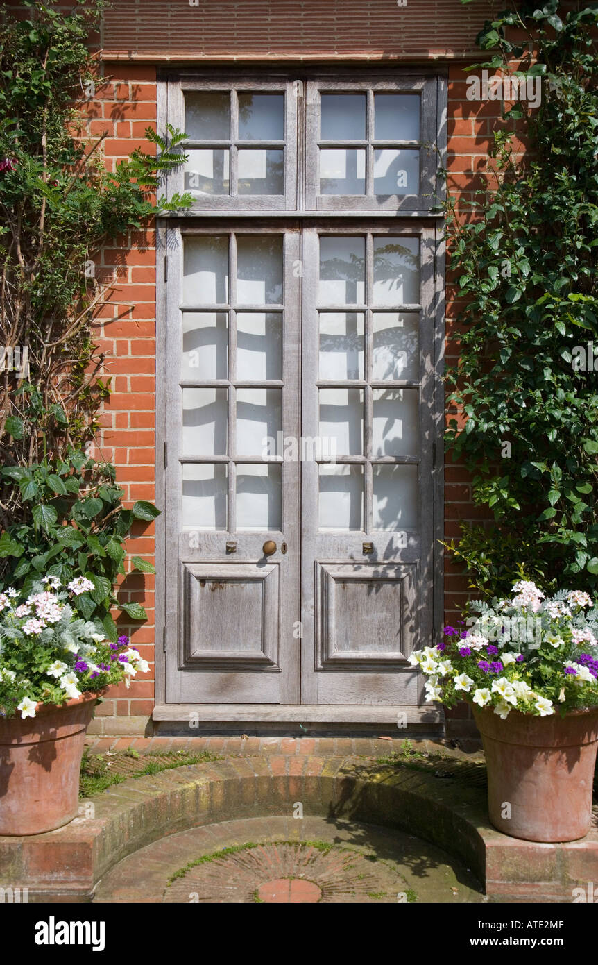 "Französischen Fenster" Tür im Victorian House UK Norfolk Stockfoto