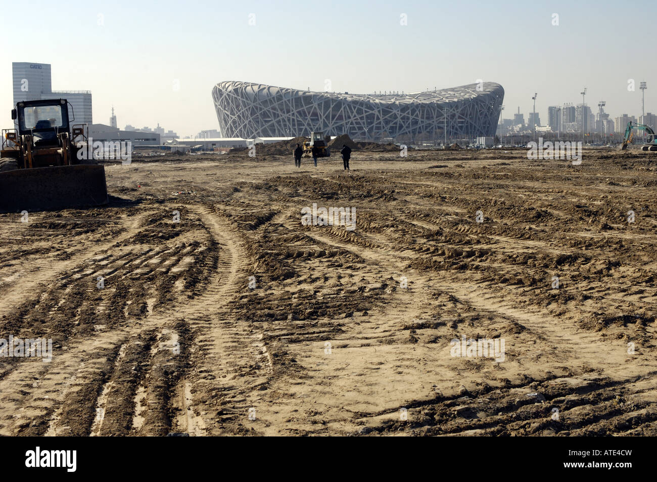 Baustelle des Nationalstadion Peking 2008 Olympische Spiele 27 - Februar-2008 Stockfoto