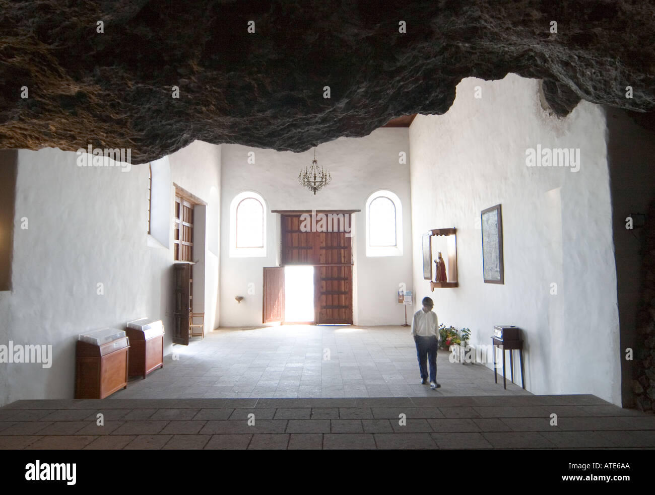 Kirche, gebaut in einer Höhle Cueva de San Blas in Candelaria Teneriffa-Kanarische Inseln-Spanien Stockfoto