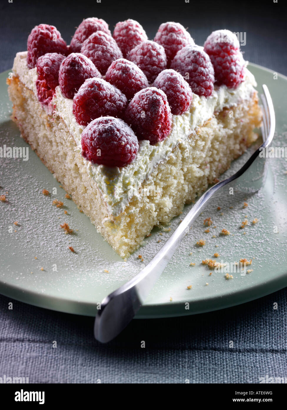 Himbeer Stück Frucht Biskuit redaktionelle Essen Stockfoto