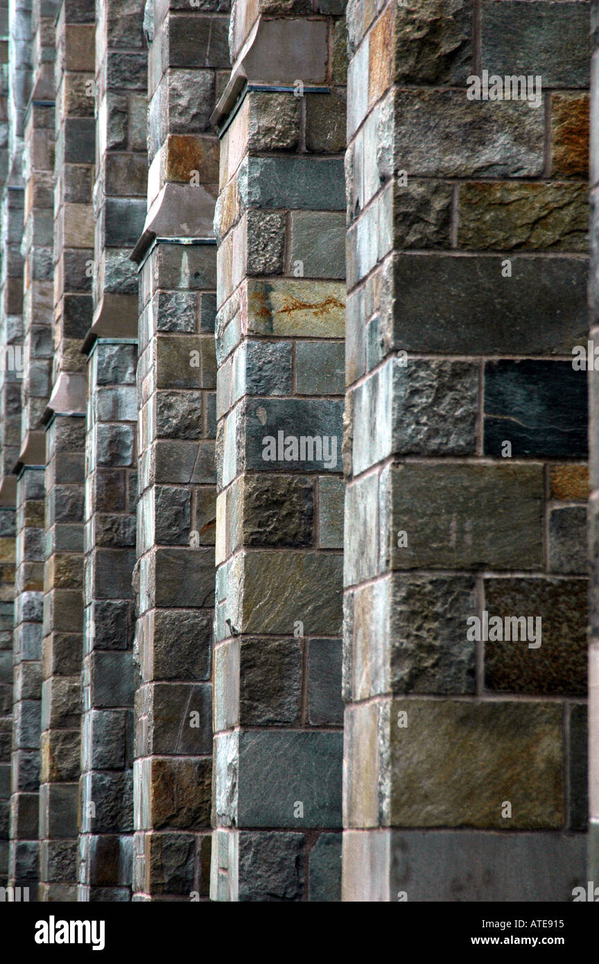 Gebäude aus Stein details der Yale University New Haven Connecticut USA Stockfoto