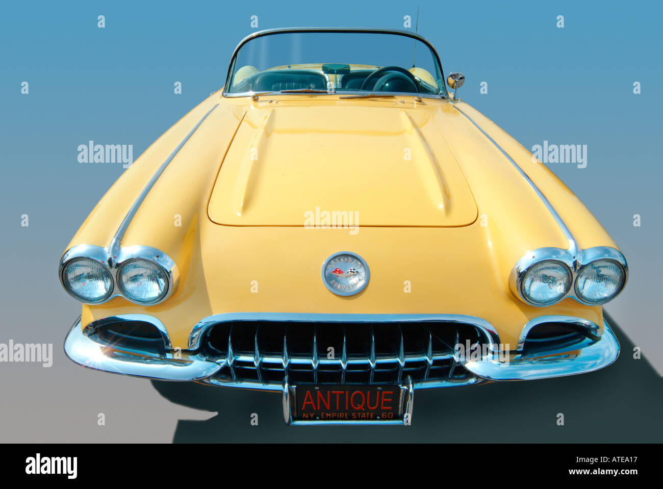 Eine klassische Mint Zustand 1960 Corvette die original Nummernschild-Tags wurden geändert, antike vom Fotografen Stockfoto