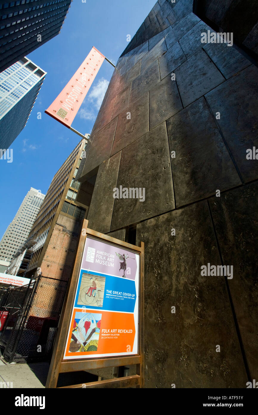 American Folk Art Museum, 53rd Street, Manhattan, New York Stockfoto