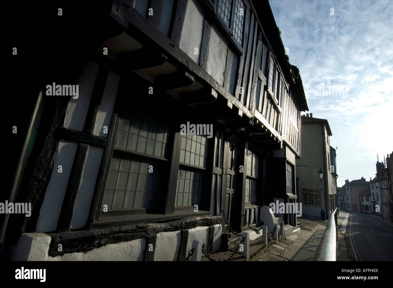 17. Jahrhundert Häuser in der Altstadt in der Küstenstadt von Hastings und St Leonards East Sussex Stockfoto