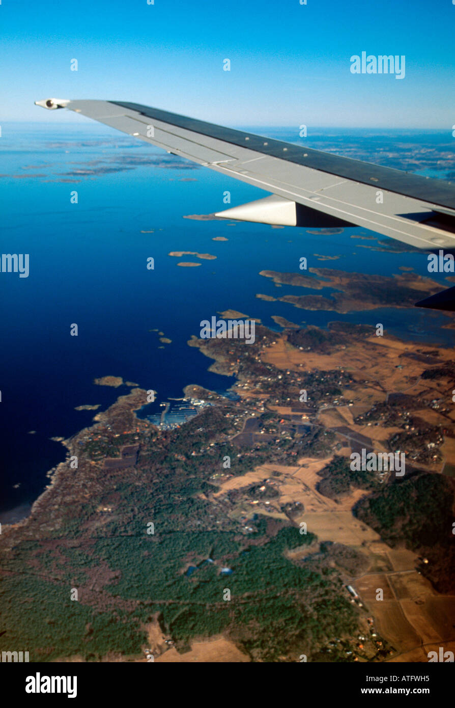 Blick Trog die Fenster eines Flugzeugs Stockfoto