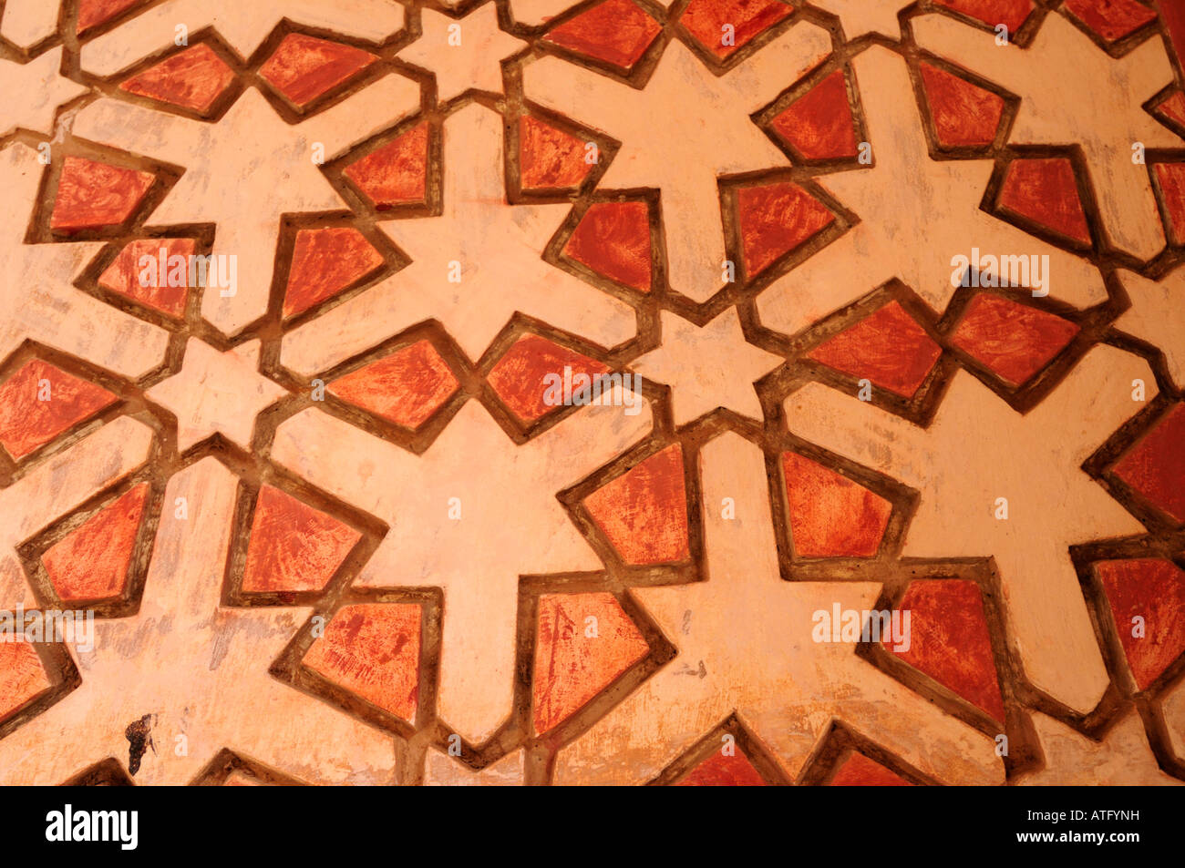 Interior Details der Koubba Ba'adyin Marrakesch Marokko Stockfoto