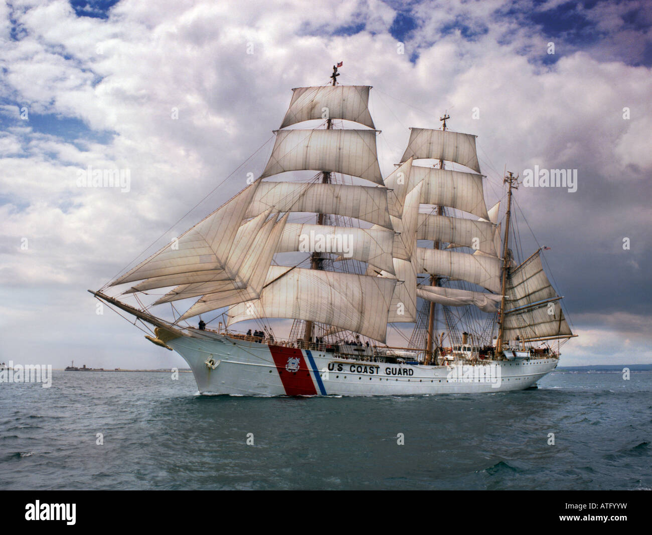 'America's Tall Ship' US Coast Guard Barque Eagle, als Kriegspreis von Deutschland am Ende des Zweiten Weltkriegs. Stockfoto