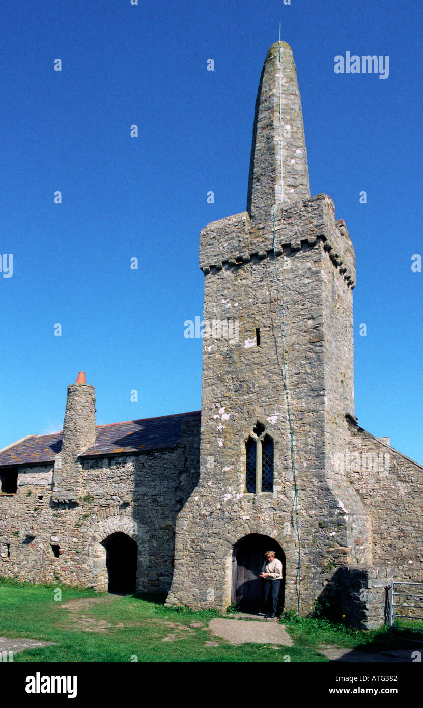 Kleine Kirche auf Caldey Island in Pembrokeshire Stockfoto