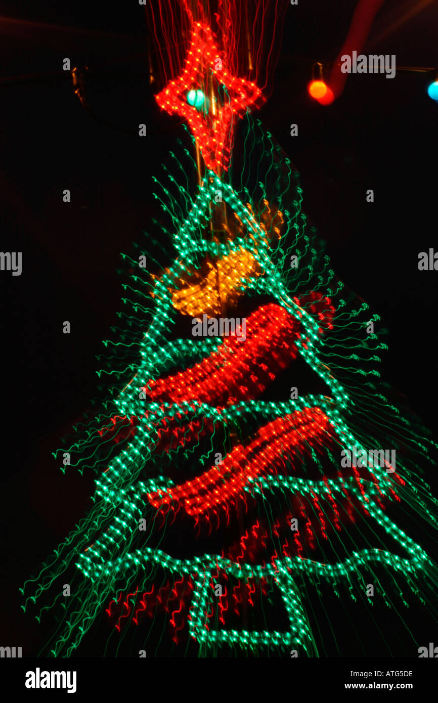 Weihnachtsbaum geformt Lichter. Stockfoto