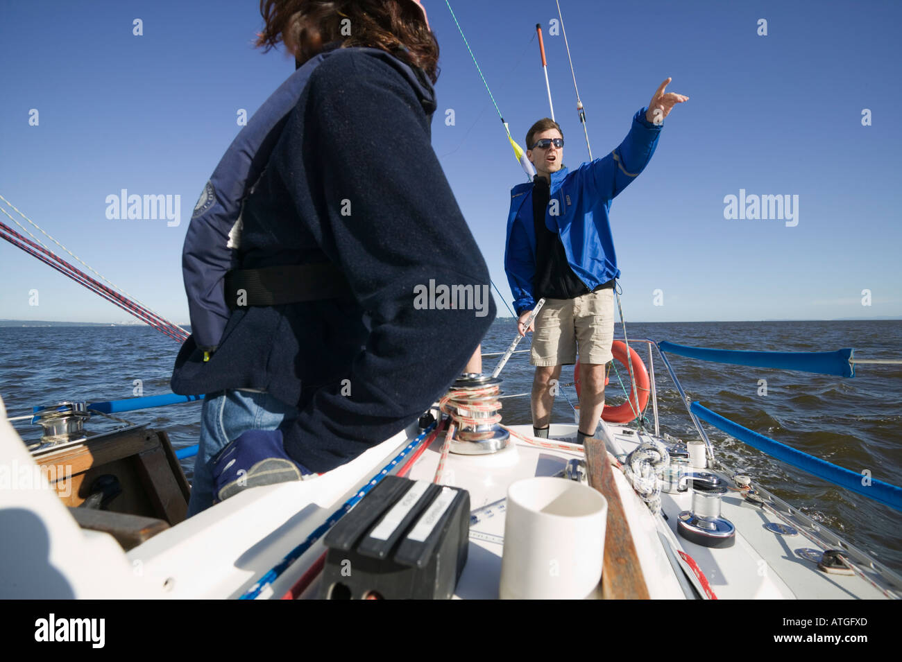 Freunde, Segeln Stockfoto