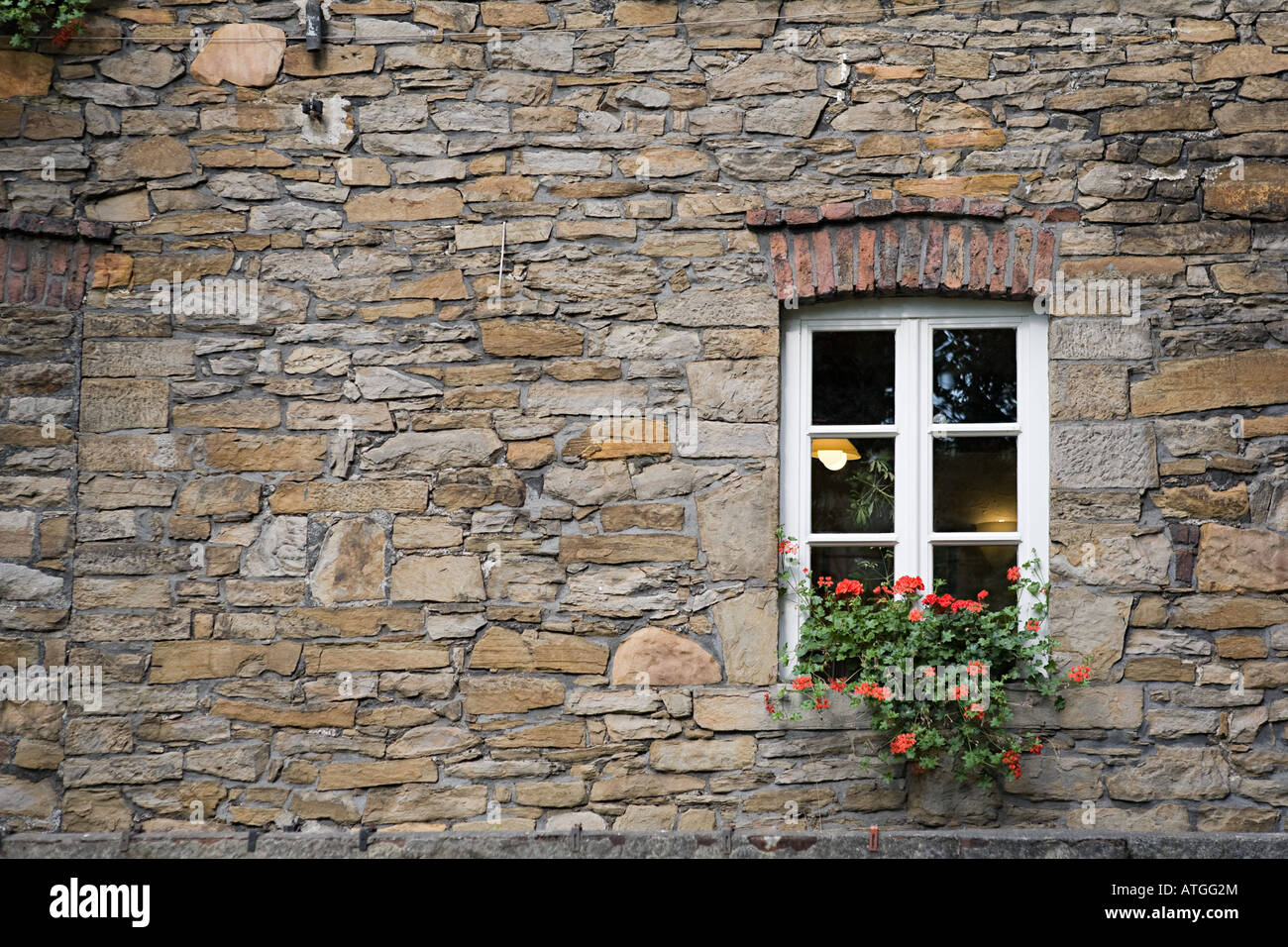 Fenster eines traditionellen deutschen Hauses Stockfoto