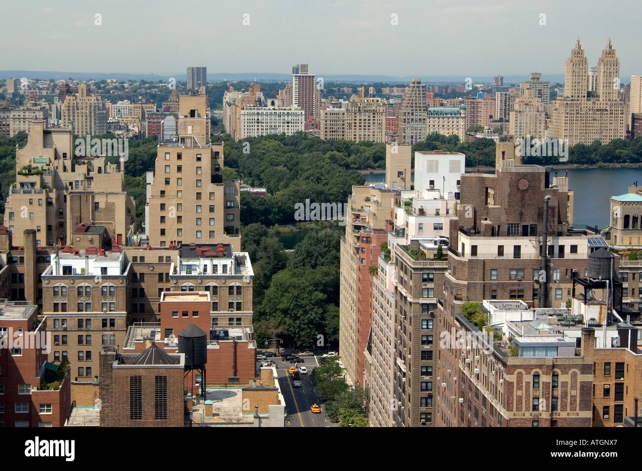 Blick auf Central Park vom Osten 86ht Street, New York, NY, USA Stockfoto